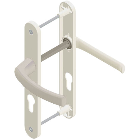 Kintech – Garniture eva-e saillie réduite 24mm – Carré 7mm – Entraxe 70mm – Épaisseur porte 58-70mm – Finition blanc RAL9016