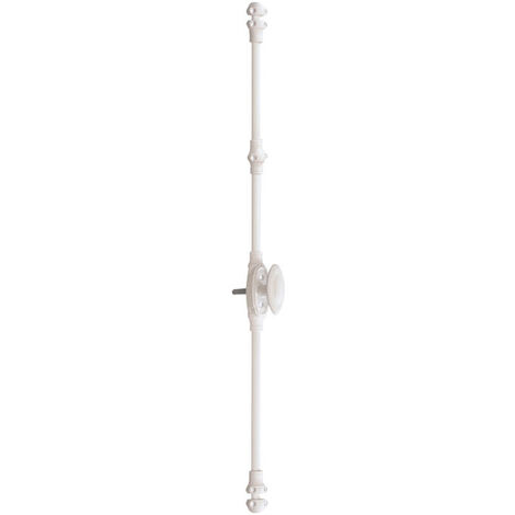 Kintech – Fausse crémone à bouton pour menuiseries PVC – Finition blanche RAL9016 – Accessoires inclus : gâches, tringles, vis PVC
