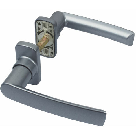 Fapim – Béquille double hera – Aluminium moulé sous pression – Finition gris RAL7016 mat – Carré 8mm pour épaisseur de porte 58 à 65mm