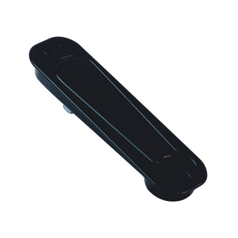 Kintech – Poignée cuvette escamotable pour coulissant simple – Finition noir RAL9005 – Fraisage oblong 28x124 mm – Embase ovale 130x32 mm