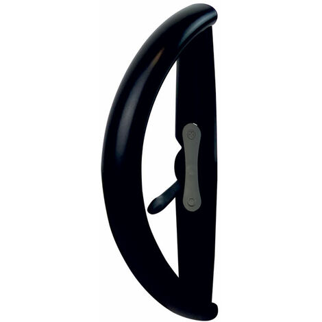 Kintech – Poignée coulissante à anse intérieure – Zamak laqué noir RAL9005 – Levier de verrouillage avec indicateur – Fixation entraxe 43mm