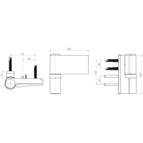 Paumelle PVC pour porte et fenêtre – Poids max. 120 kg – Recouvrement 13,5-19,5 mm – Réglage 3D sans dégonder la porte – Haps