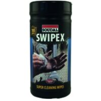 Soudal – Lingettes nettoyantes SWIPEX – Boîte de 100 lingettes extra larges – Élimine adhésifs, peintures, graisses – Pour nettoyage professionnel