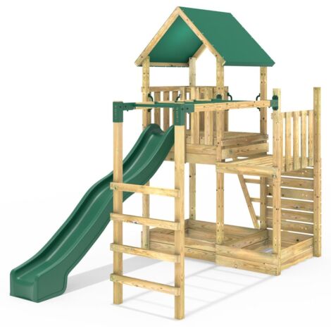 Rebo Modular Wooden Climbing Frame Adventure Playset - M3 plus Monkey Bars