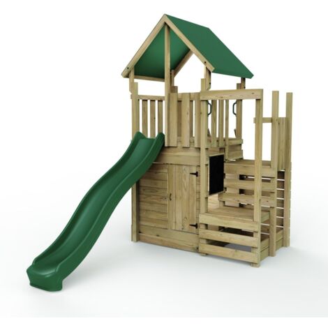 Rebo Modular Wooden Climbing Frame Adventure Playset - M11 Stepup Plus Den