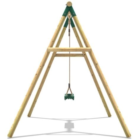 Rebo Wooden Garden Swing Set - Solar Green