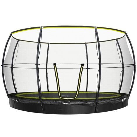Rebo 12ft Inground Base Jump Trampoline with Halo ll Enclosure