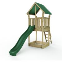 Rebo Modular Wooden Climbing Frame Adventure Playset - Tower Canvas Roof