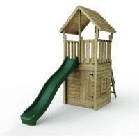 Wooden Climbing Frame with Play Tower, Secret Den and Slide