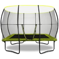 Rebo Rectangular Base Jump 2 Trampoline With Halo II Enclosure - 10x7ft