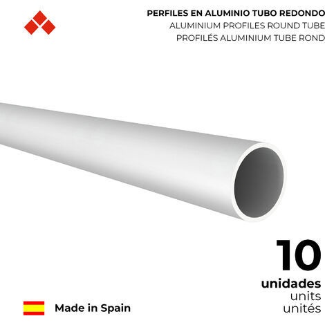 Perfil Tubo Redondo  Fabricado en Aluminio  Acabado en Anodizado Mate   Medidas 20201000 mm  Longitud del Perfil 1 Metro  Espesor 1 mm  1 Unidad