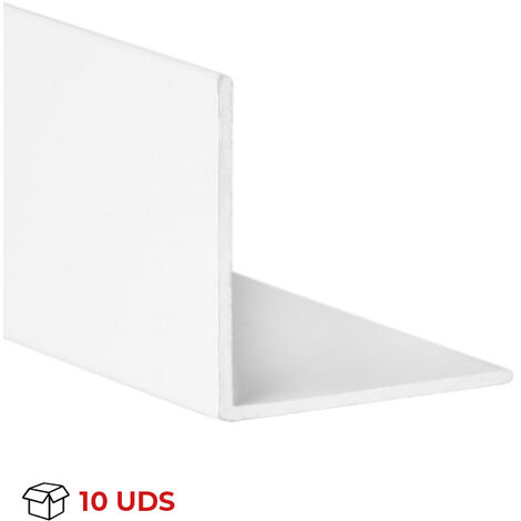 Perfil de Ángulo  Fabricado en Aluminio  Acabado en Blanco   Medidas 15151000 mm  Longitud del Perfil 1 Metro  Espesor 2 mm  10 Unidades