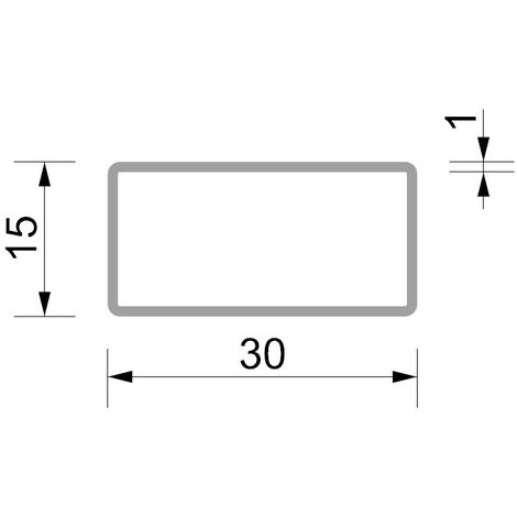 Perfil Tubo Rectangular  Fabricado en Aluminio  Acabado en Blanco   Medidas 30151000 mm  Longitud del Perfil 1 Metro  Espesor 1 mm  1 Unidad