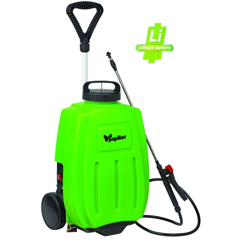 Papillon Pompa Irroratrice A Carrello Con Batteria Litio - Serbatoio In Termoplastico, Lancia Telescopica, 3 Ugelli, Per Giardino E Agricoltura - Foto 8