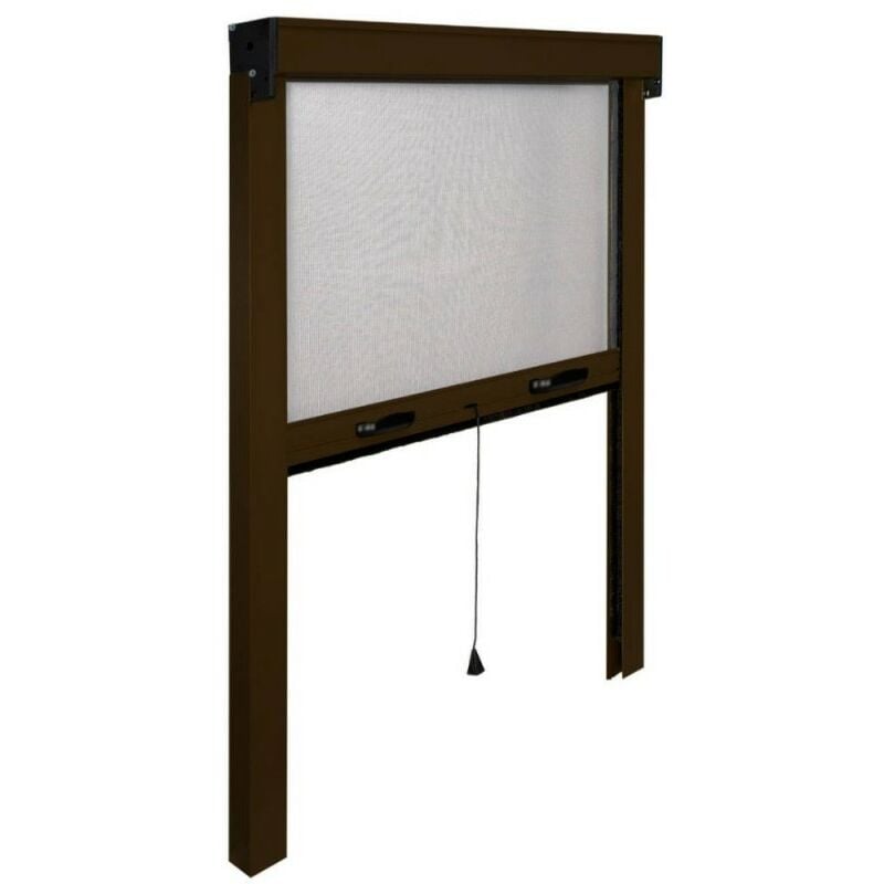 ZANZARIERA A RULLO IN KIT 100X160H VERTICALE X FINESTRE MARRONE riducibile