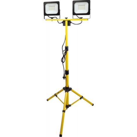 DOPPIO FARO CON TREPPIEDE  2X 50W LUCE FREDDA PROIETTORE 8000 LUMEN- CAVO 5 MT