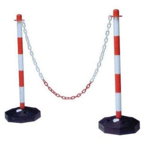 CATENA RECINZIONE SEGNALETICA IN PLASTICA BIANCO/ROSSO  MM 8 RT 25 MT (22489/25)