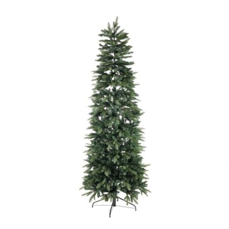 SLIM - ALBERO DI NATALE 240cm - mod. RUSSEL VERDE - Effetto Realistico - rami PE+PVC (1/5)