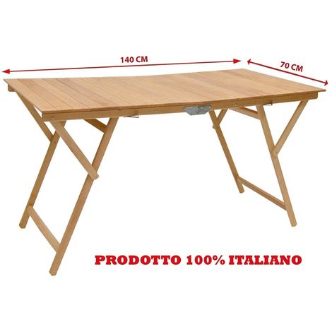 Tavolo pieghevole in legno portabile