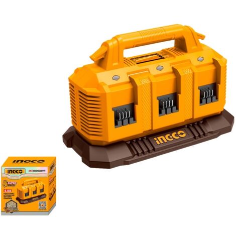 CARICABATTERIE RAPIDO DOPPIO 20V  6 POSTI - BATTERIA LITIO - INGCO FCLI2064