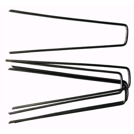 20pz Chiodi a U picchetto 18cm x Telo per Pacciamatura - picchetti in ACCIAIO ZINCATO