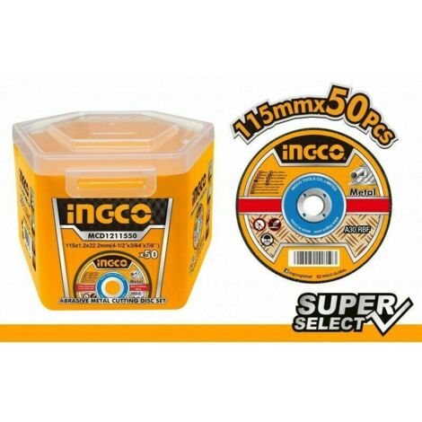 50pz - DISCO MOLA DA TAGLIO mm115x1,2 per smerigliatrice angoalre - MULTIPACK INGCO MCD1211550