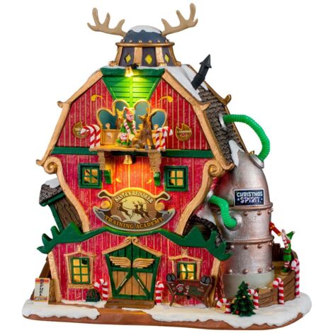 Scuola per Renne Babbo Natale Edificio Luminoso Villaggio di Natale Lemax