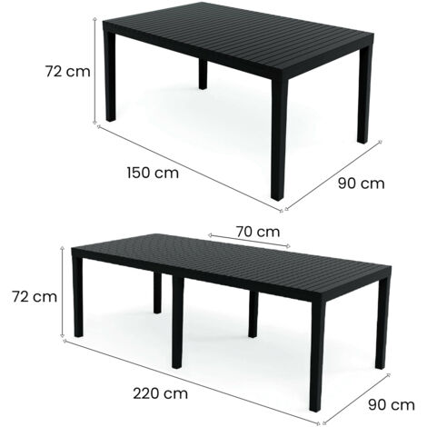 Tavolo Da Esterno ALAN 70x70 Cm - Grigio Antracite, Struttura In Metallo Verniciato, Top Spesso 4 Cm