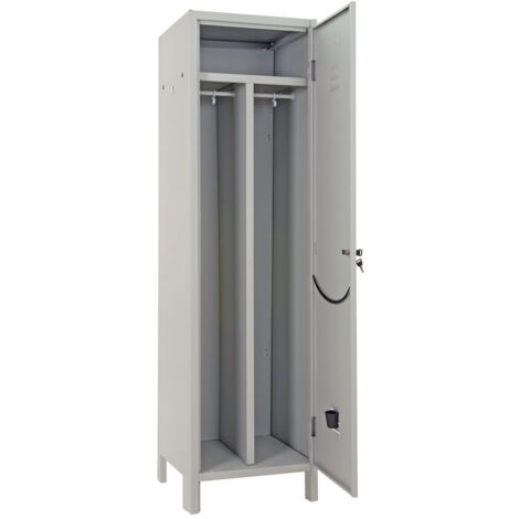 ARMADIO ARMADIETTO SPOGLIATOIO SPORCO PULITO IN METALLO GRIGIO 50x50xH 179 cm