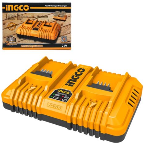 Doppio carica batterie rapido 20 V 4 ah Caricabatterie Ingco FCLI2024