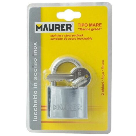 LUCCHETTO ad ARCO in acciaio inox per ambienti marini MAURER 50 mm