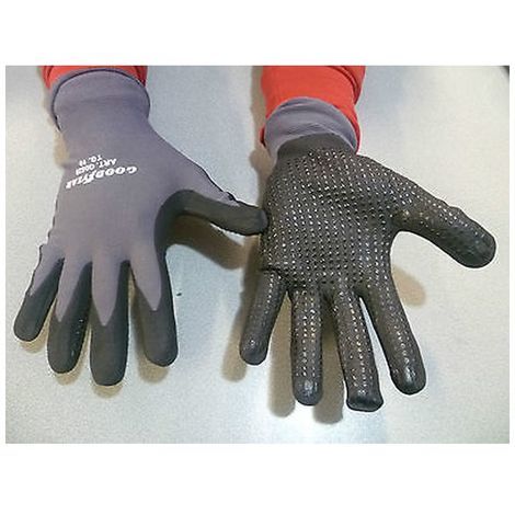 Confezione da 3 guanti da giardinaggio a filo continuo elasticizzato Goodyear con palmo ricoperto in PU e dorso aerato taglia S