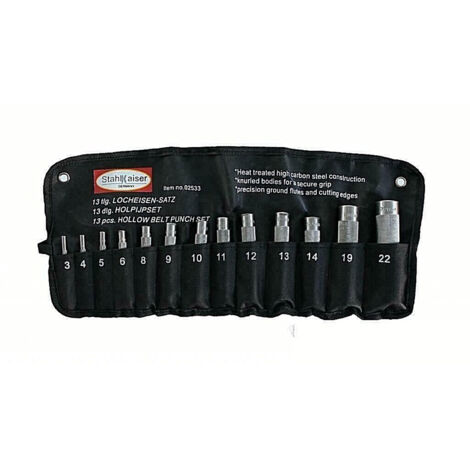 SET 13pz PUNZONI FUSTELLE METRICHE PER CUOIO PELLE CINTE 3-22mm PRO+ STAHLKAISER