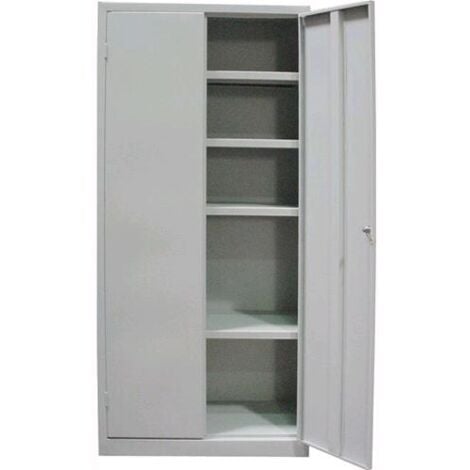 ARMADIO IN LAMIERA CON RIPIANI 2 ANTE 100x40x180CM - MOBILE 4 RIPIANI