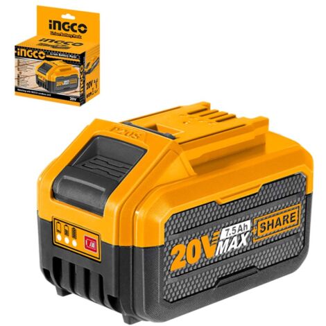 Batteria Al Litio 20 V per alimentazione Elettroutensili Utensili Attrezzi elettrici Ingco 7.5 Ah