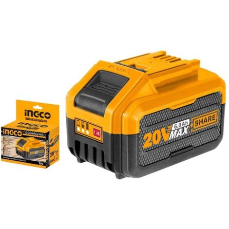 Batteria Al Litio 20 V per alimentazione Elettroutensili Utensili Attrezzi elettrici Ingco 6 Ah