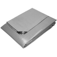 TELONE OCCHIELLATO 10X10 MT - tipo Extra pesante 260GR/mq - Rinforzato telo argento
