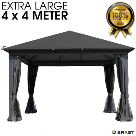 BRAST Pavillon Aluminium Infinity 4x4m Grau inkl.