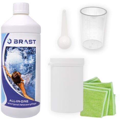 BRAST All in One Wasserpflege Set 5tlg für Pool-Anfänger mit ausführlicher Deutscher Anleitung Made in Europa