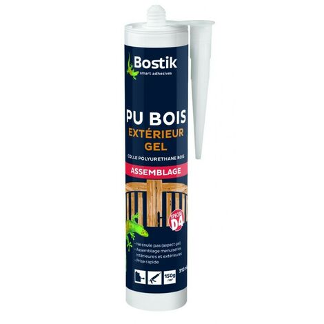 Bostik – Colle PU bois extérieur gel 300ml – Haute performance pour humidité et intempéries – Application facile sans coulure (1/3)