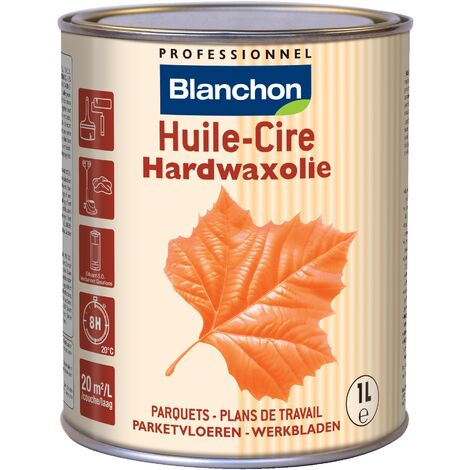 Blanchon – Huile-cire pour bois brut 1 L – Finition soyeuse anti-poussière – Application facile sur parquets et meubles