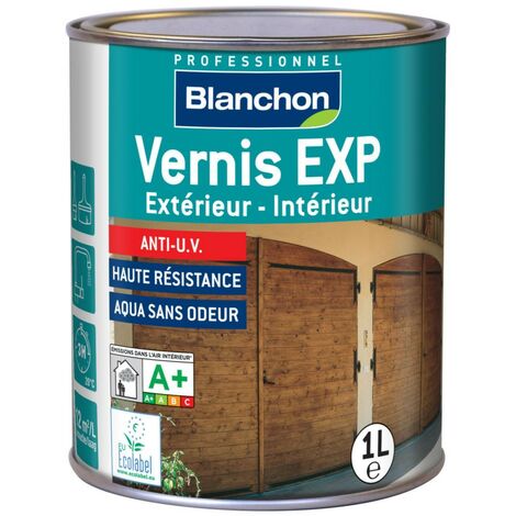 Blanchon – Vernis marin invisible bois brut 1L – Finition mate – Haute résistance aux UV et intempéries – Application intérieure et extérieure