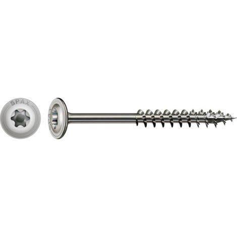 SPAX HI.FORCE, 8 x 140 mm, 50 pièces, filetage partiel, tête plate, T-STAR plus T40, 4CUT, acier inoxydable A2 - 0257000801405