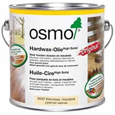 Huile-cire incolore 0,75L – Finition mate pour bois – Protection durable pour parquets et sols en liège – Application facile en 2 couches – Osmo