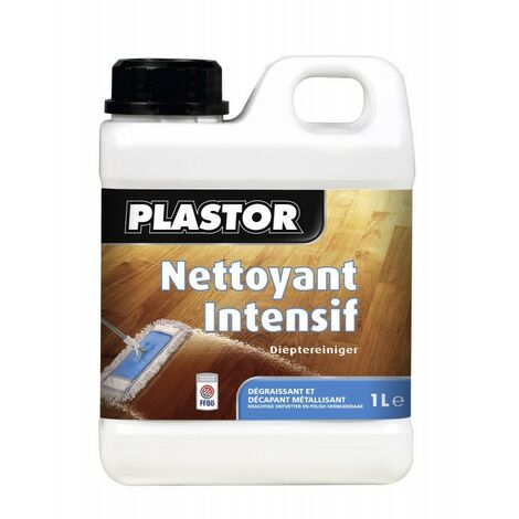 Plastor – Nettoyant intensif dégraissant pour parquets bois vitrifiés 1L – Élimine taches de gomme et graisse – Compatible sols sportifs