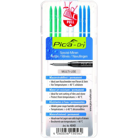Pica Set de mines Pica-Dry 3x bleu, 2x blanc, 3x vert - 4040