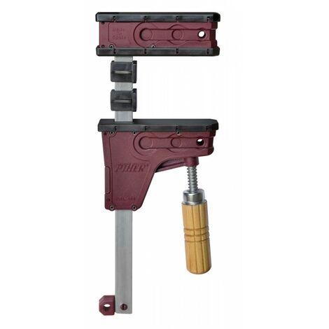 Piher – Serre-joint parallèle 30 cm – Capacité de serrage 400 kg – Têtes en nylon renforcé – Patins antidérapants interchangeables - PRL400