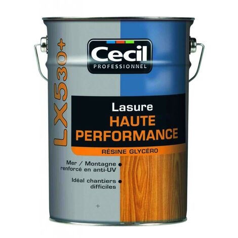 Lasure extérieure satinée 5L pour bois d'extérieur – Protection UV et intempéries – Application facile sans coulures – Cecil - LX530