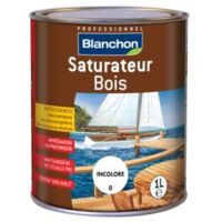 Blanchon – Saturateur bois incolore 1 L – Finition mat pour bois durs et exotiques – Application facile au pinceau ou rouleau