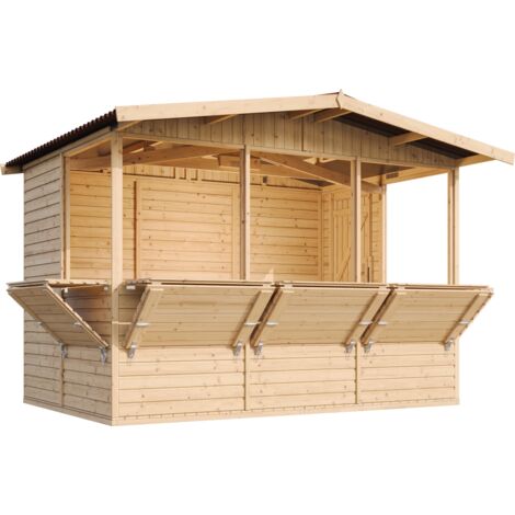 Wooden Market Stall, Wooden House Ideal as a Garden Bar or Retail Stand ...